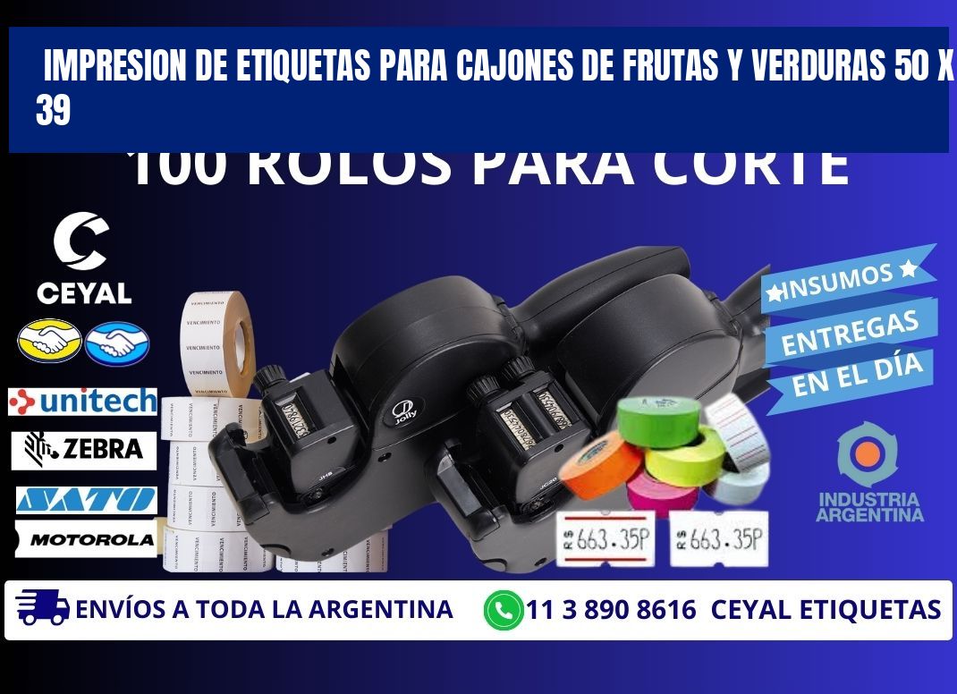 IMPRESION DE ETIQUETAS PARA CAJONES DE FRUTAS Y VERDURAS 50 x 39