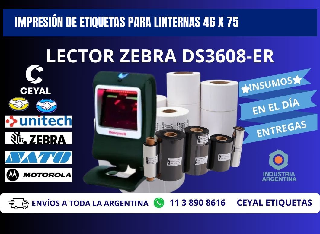 IMPRESIÓN DE ETIQUETAS PARA LINTERNAS 46 x 75