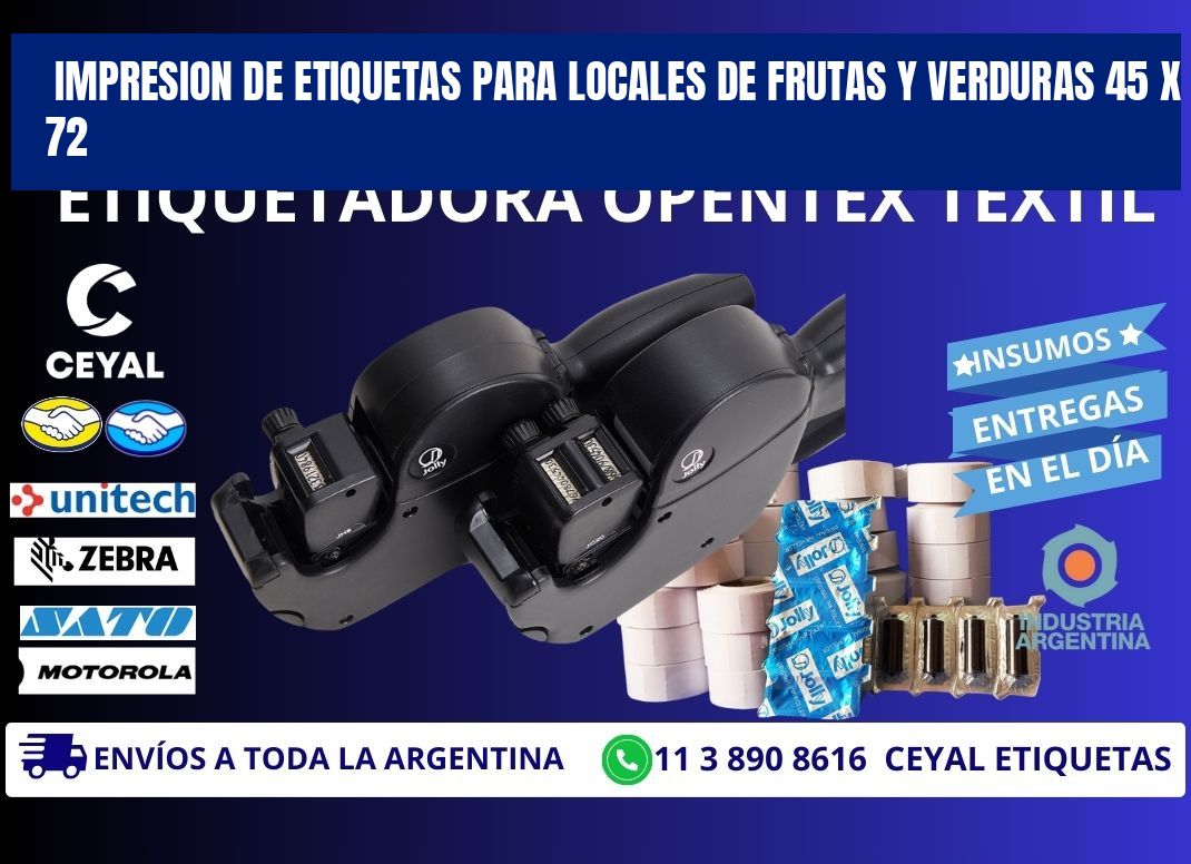 IMPRESION DE ETIQUETAS PARA LOCALES DE FRUTAS Y VERDURAS 45 x 72