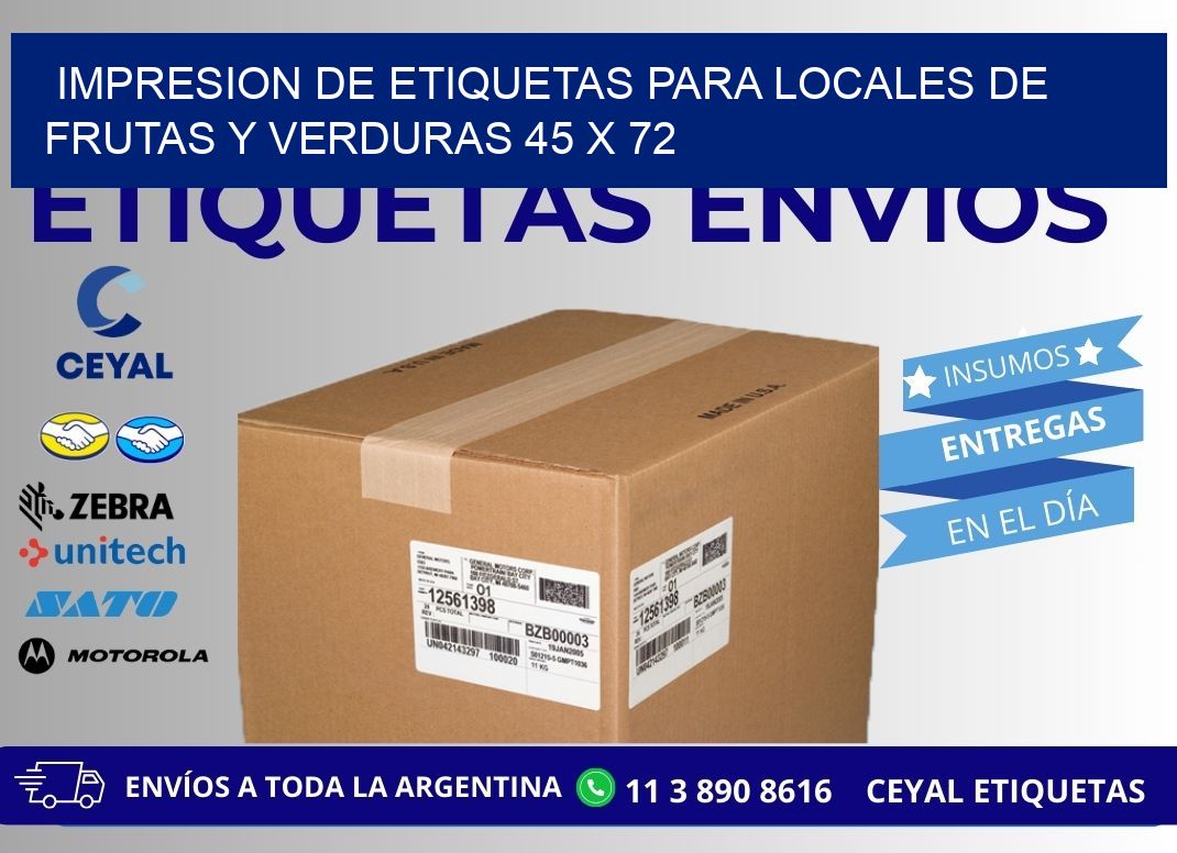 IMPRESION DE ETIQUETAS PARA LOCALES DE FRUTAS Y VERDURAS 45 x 72