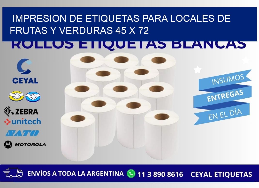 IMPRESION DE ETIQUETAS PARA LOCALES DE FRUTAS Y VERDURAS 45 x 72