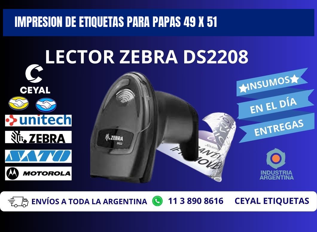 IMPRESION DE ETIQUETAS PARA PAPAS 49 x 51