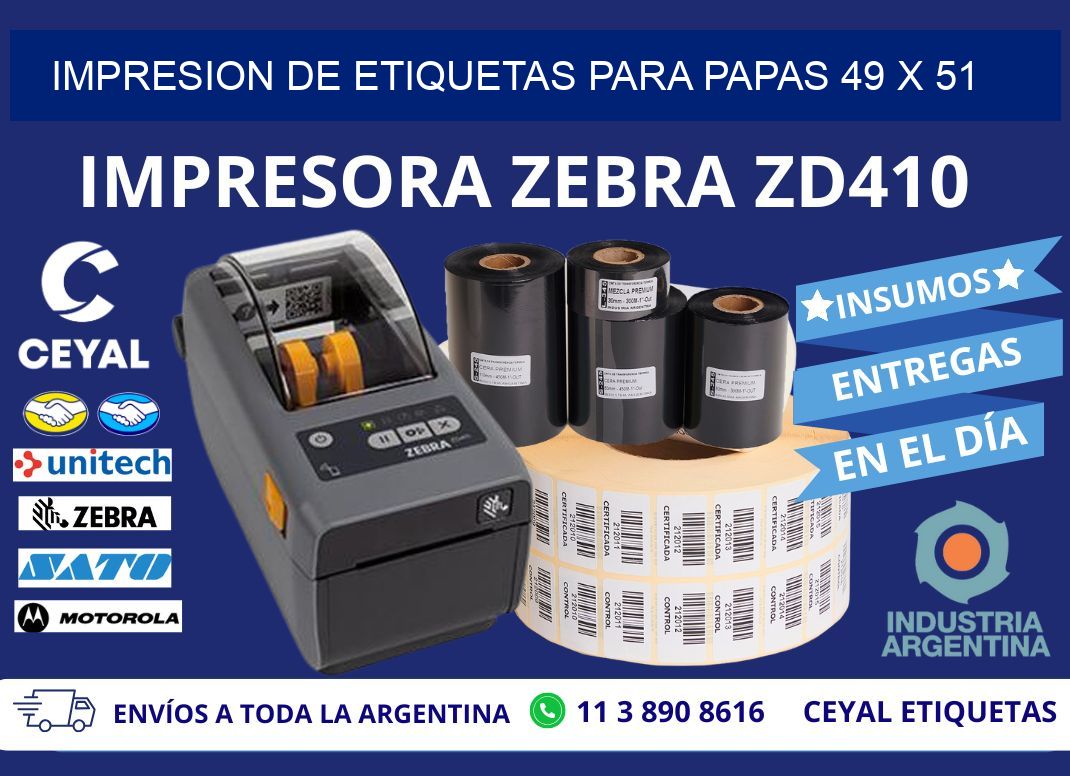 IMPRESION DE ETIQUETAS PARA PAPAS 49 x 51