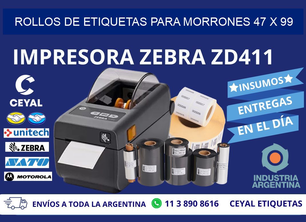 ROLLOS DE ETIQUETAS PARA MORRONES 47 x 99