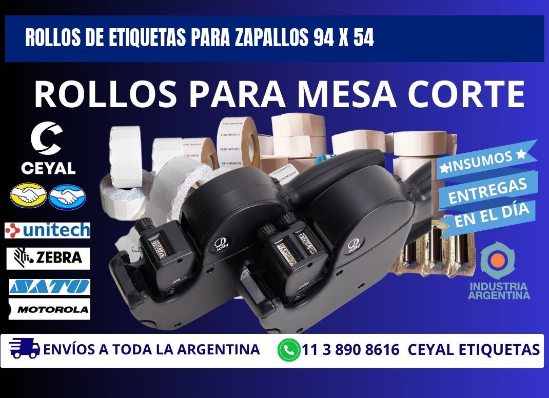 ROLLOS DE ETIQUETAS PARA ZAPALLOS 94 x 54