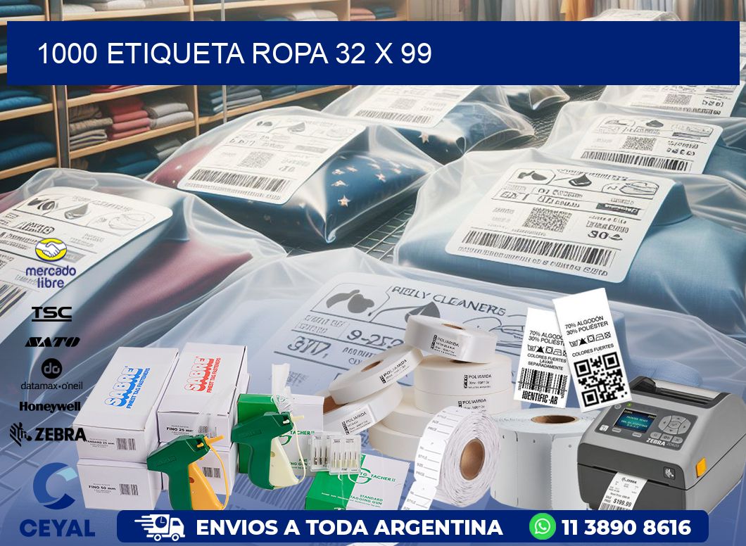 1000 ETIQUETA ROPA 32 x 99