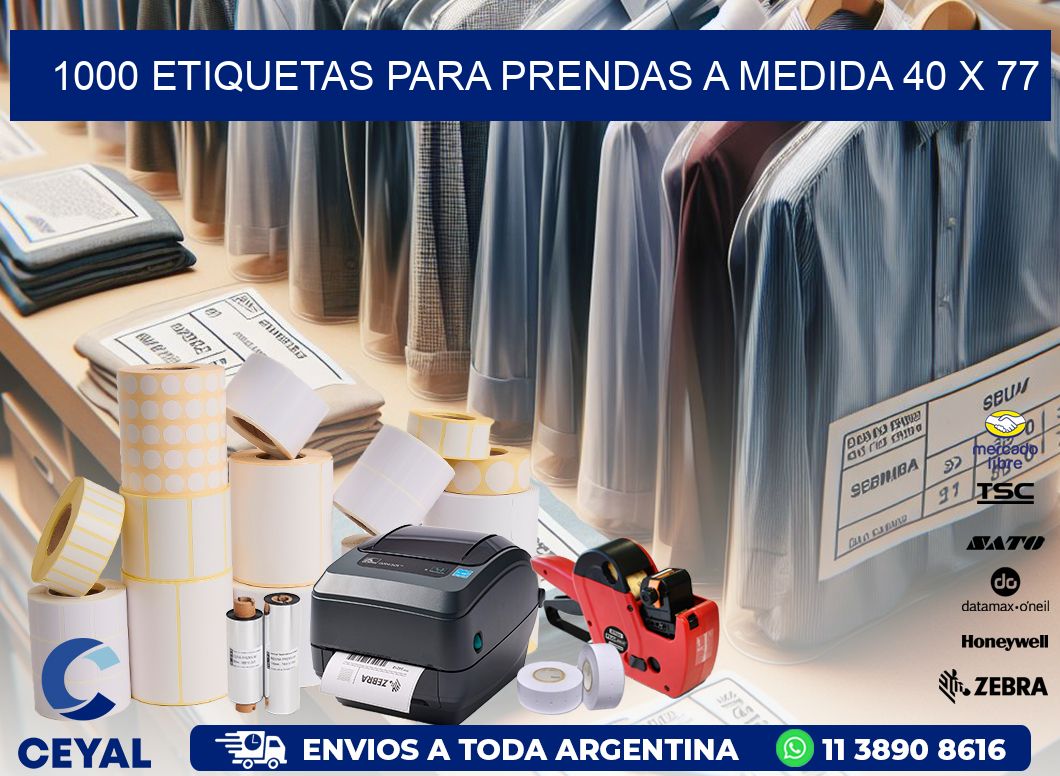1000 ETIQUETAS PARA PRENDAS A MEDIDA 40 x 77