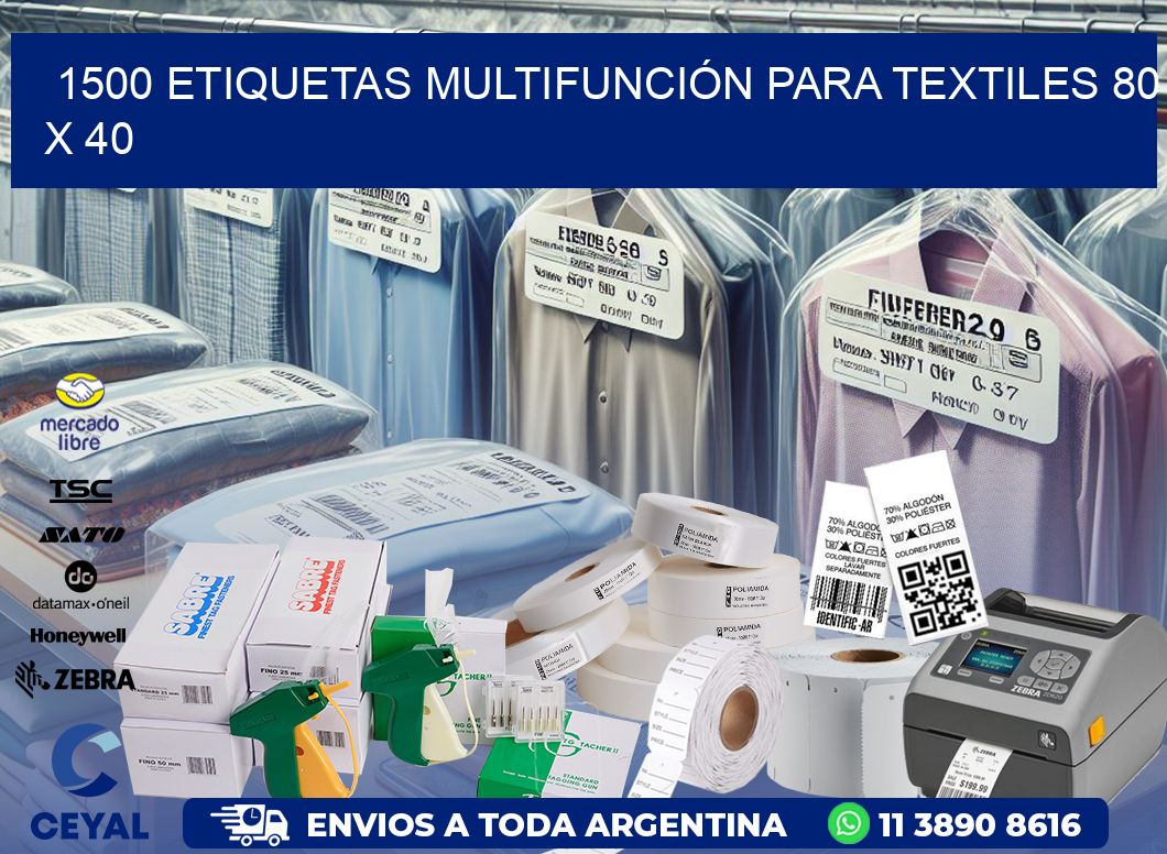 1500 ETIQUETAS MULTIFUNCIÓN PARA TEXTILES 80 x 40