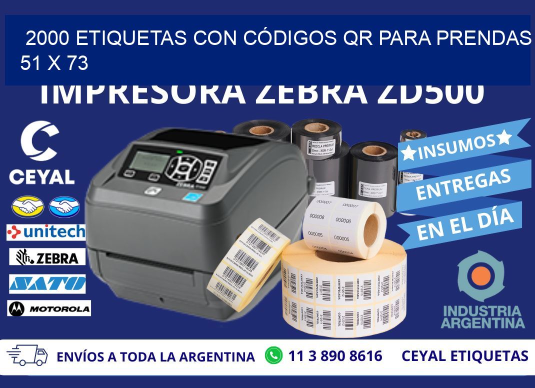 2000 ETIQUETAS CON CÓDIGOS QR PARA PRENDAS 51 x 73