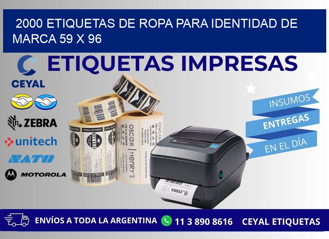2000 ETIQUETAS DE ROPA PARA IDENTIDAD DE MARCA 59 x 96