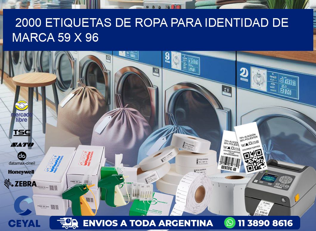 2000 ETIQUETAS DE ROPA PARA IDENTIDAD DE MARCA 59 x 96