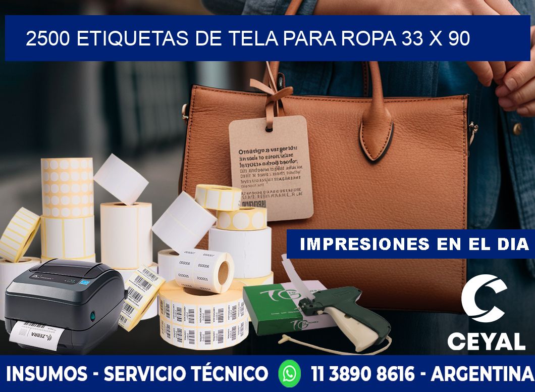 2500 ETIQUETAS DE TELA PARA ROPA 33 x 90