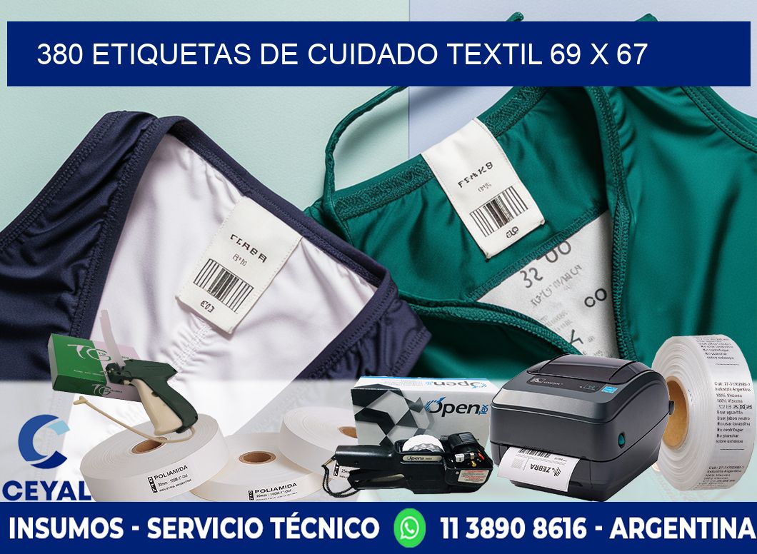 380 ETIQUETAS DE CUIDADO TEXTIL 69 x 67