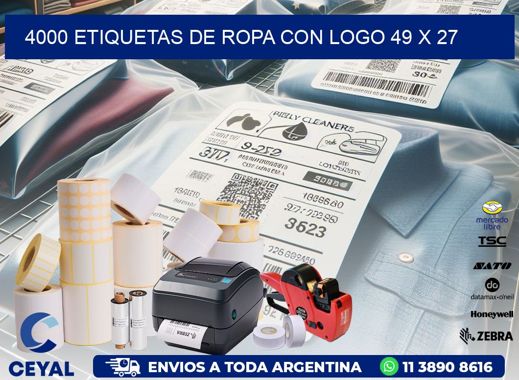 4000 ETIQUETAS DE ROPA CON LOGO 49 x 27