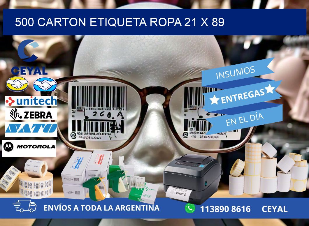 500 CARTON ETIQUETA ROPA 21 x 89