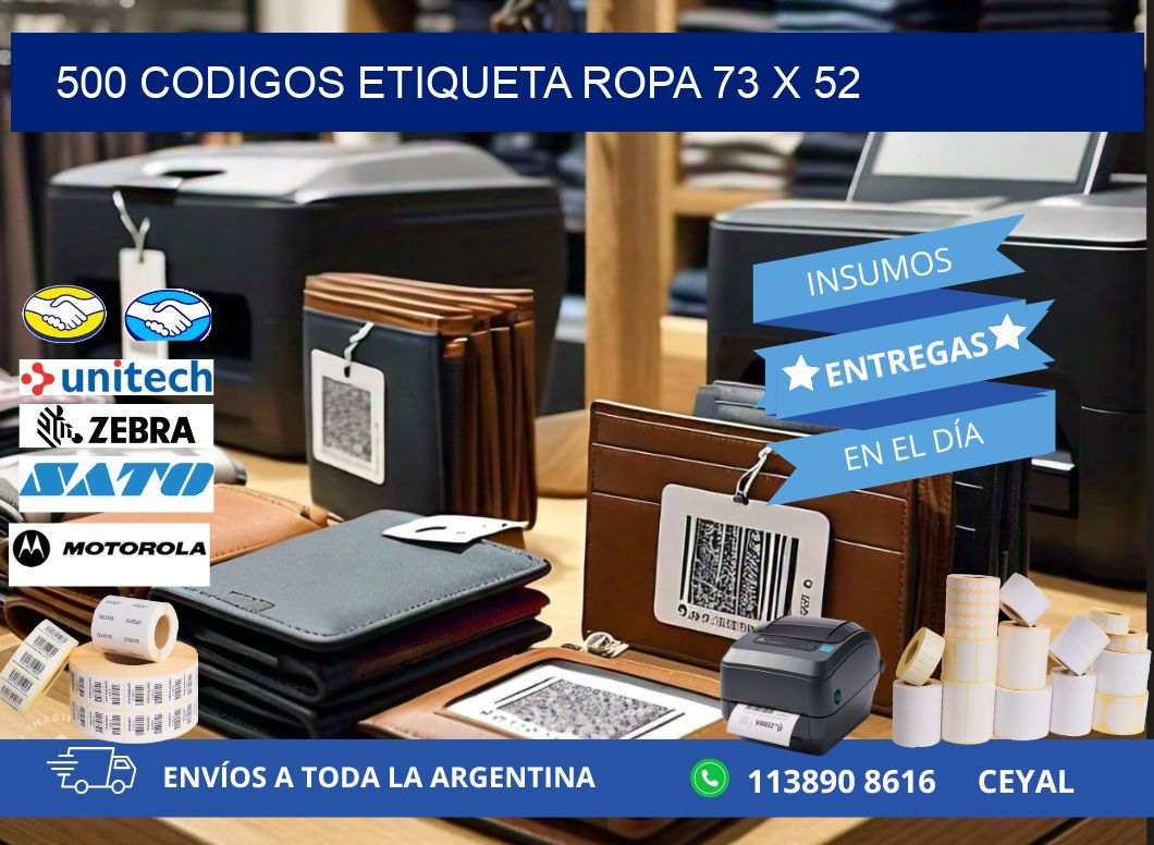 500 CODIGOS ETIQUETA ROPA 73 x 52