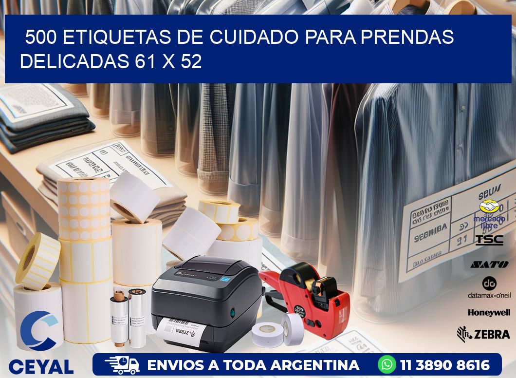 500 ETIQUETAS DE CUIDADO PARA PRENDAS DELICADAS 61 x 52