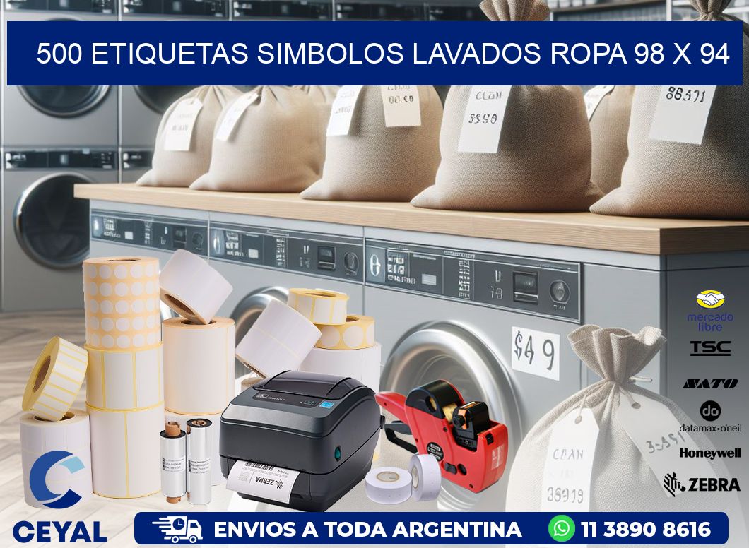 500 ETIQUETAS SIMBOLOS LAVADOS ROPA 98 x 94