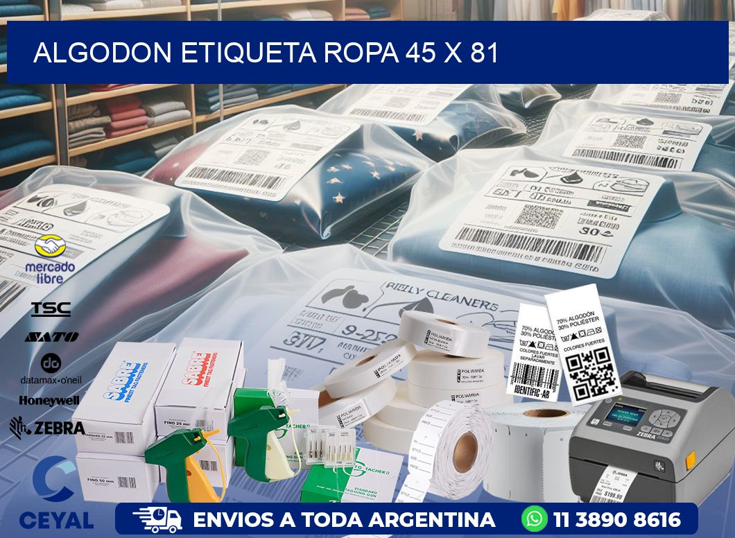 ALGODON ETIQUETA ROPA 45 x 81