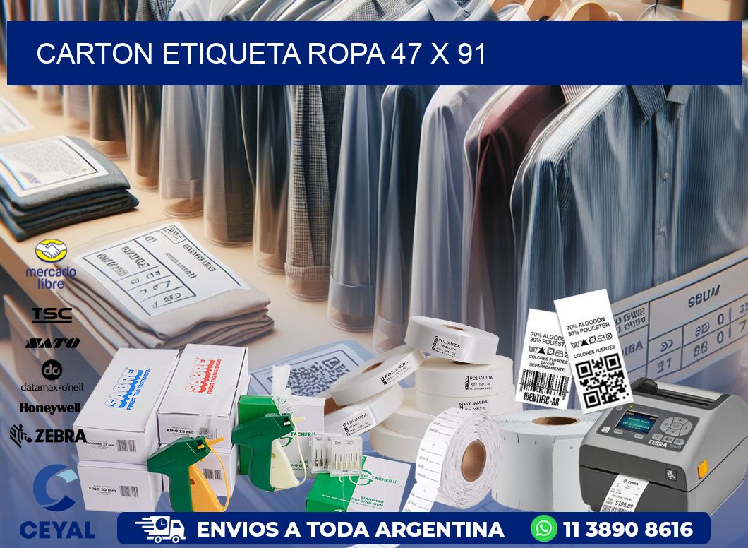 CARTON ETIQUETA ROPA 47 x 91