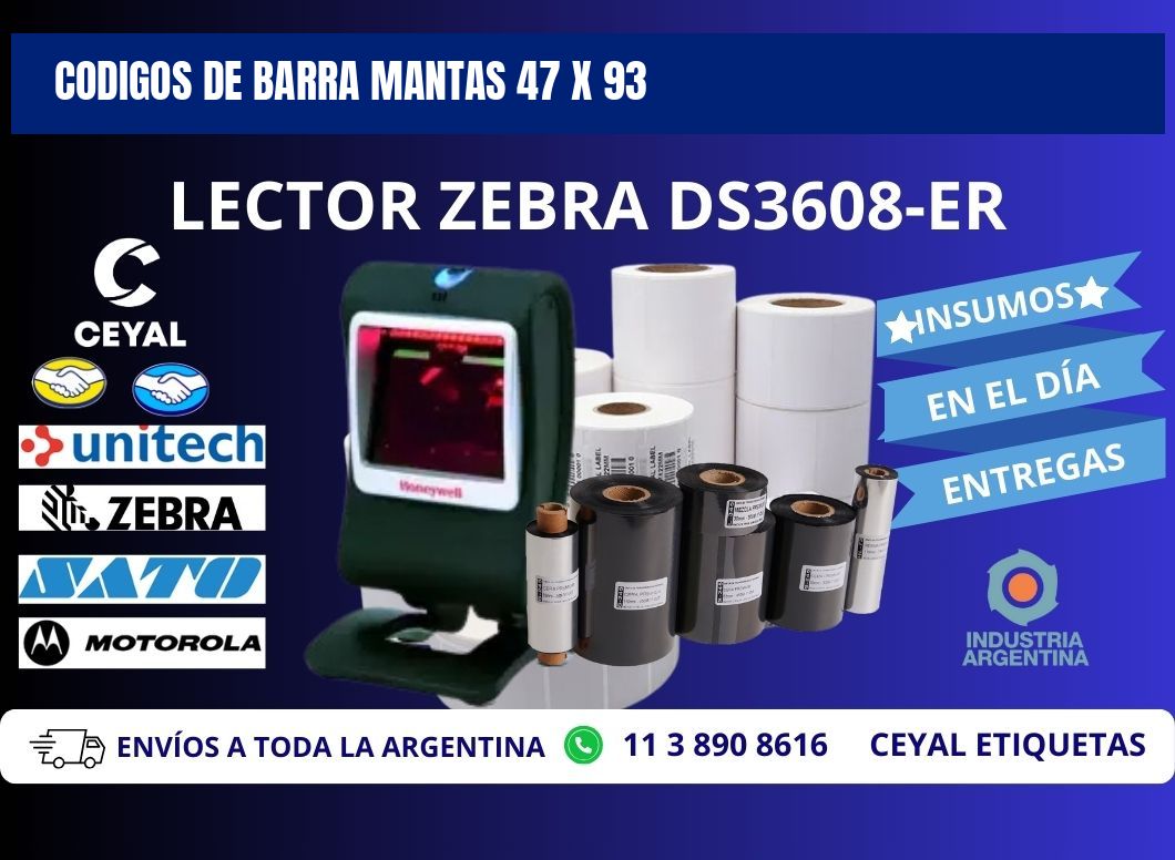 CODIGOS DE BARRA MANTAS 47 x 93