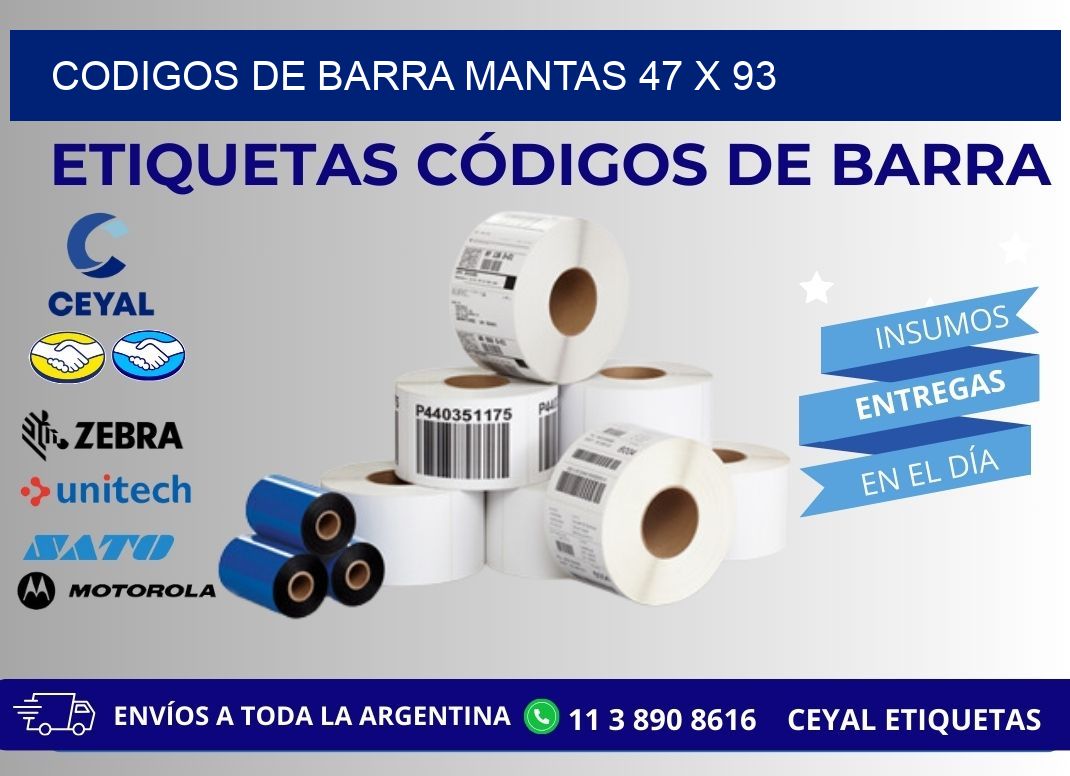 CODIGOS DE BARRA MANTAS 47 x 93