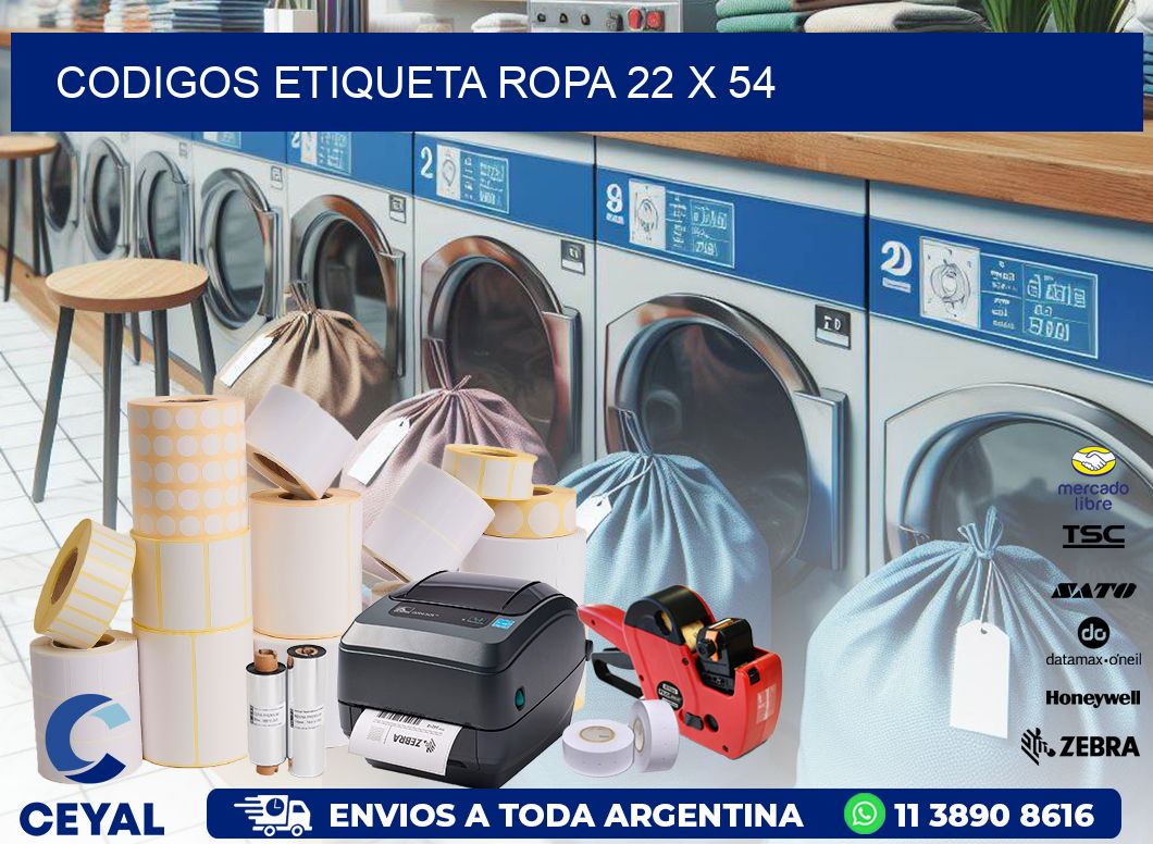CODIGOS ETIQUETA ROPA 22 x 54