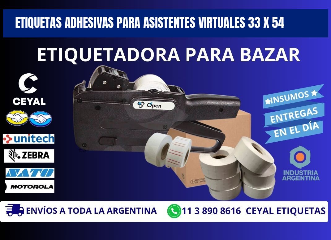 ETIQUETAS ADHESIVAS PARA ASISTENTES VIRTUALES 33 x 54