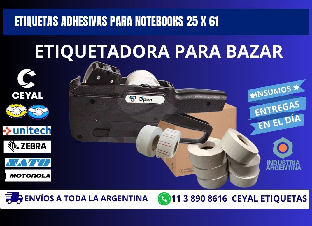 ETIQUETAS ADHESIVAS PARA NOTEBOOKS 25 x 61