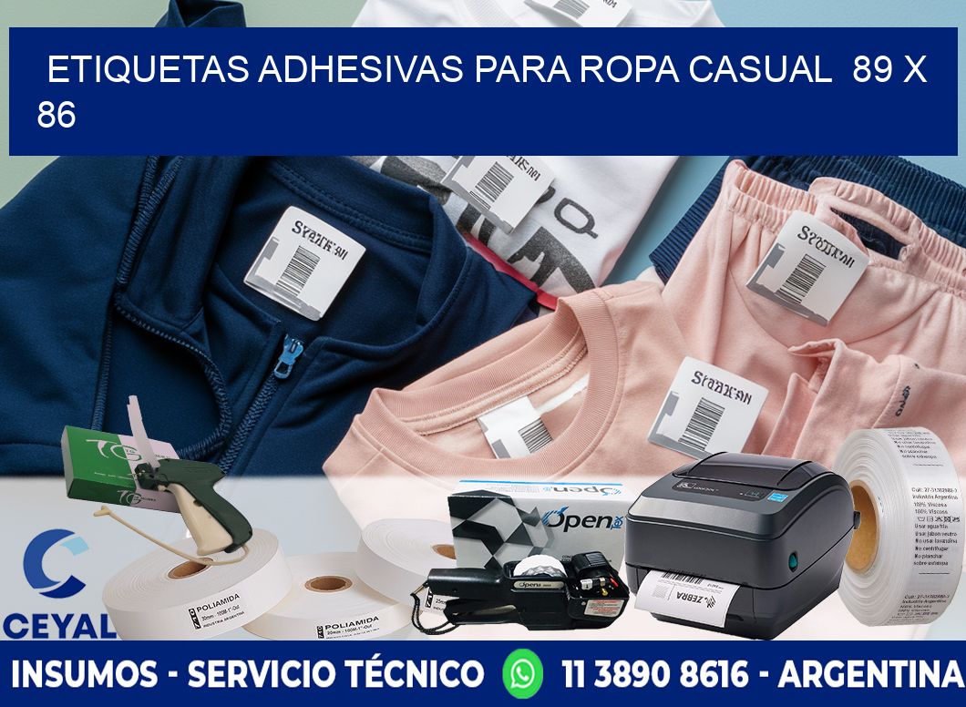 ETIQUETAS ADHESIVAS PARA ROPA CASUAL  89 x 86