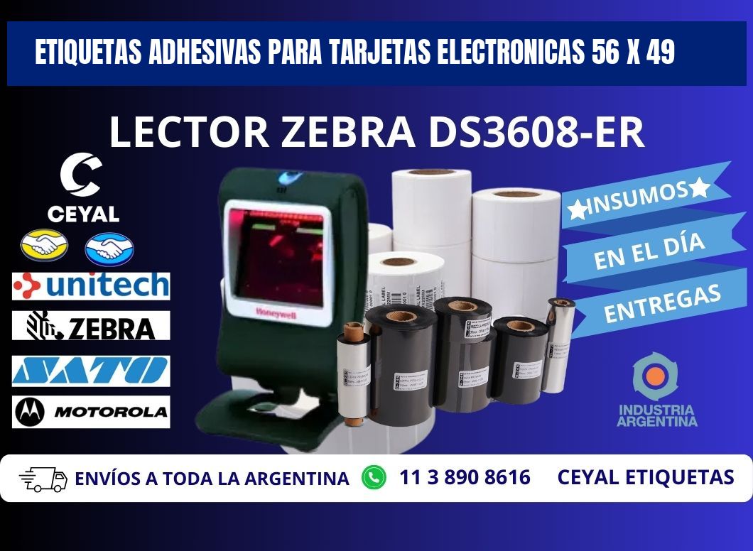 ETIQUETAS ADHESIVAS PARA TARJETAS ELECTRONICAS 56 x 49