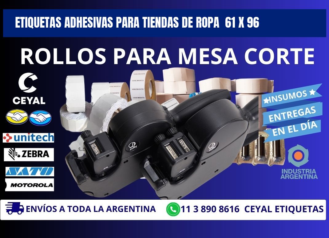 ETIQUETAS ADHESIVAS PARA TIENDAS DE ROPA  61 x 96