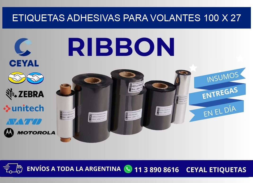 ETIQUETAS ADHESIVAS PARA VOLANTES 100 x 27