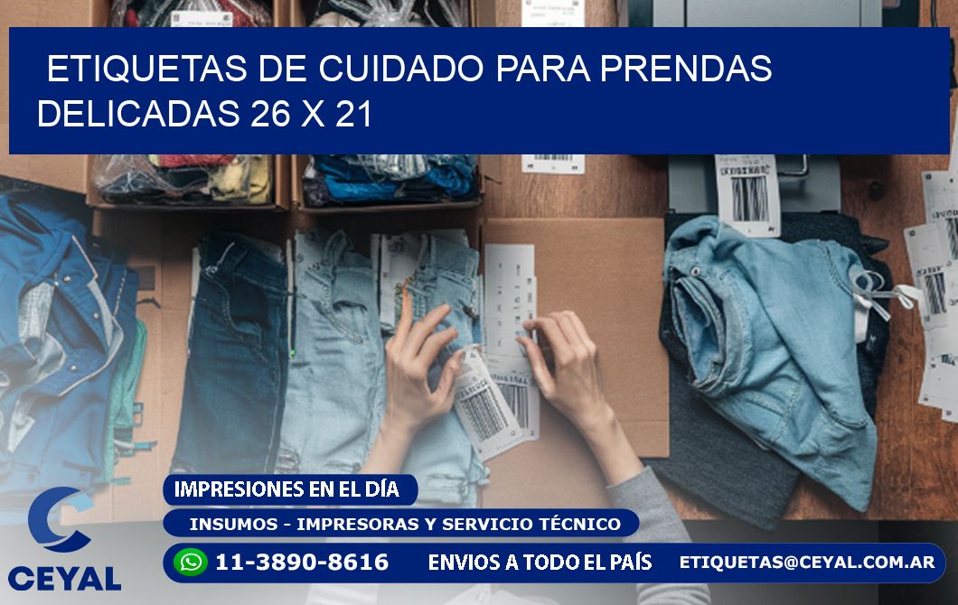 ETIQUETAS DE CUIDADO PARA PRENDAS DELICADAS 26 x 21