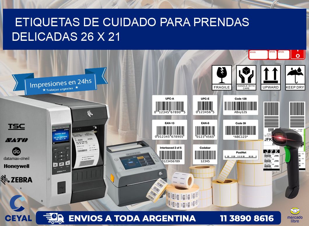 ETIQUETAS DE CUIDADO PARA PRENDAS DELICADAS 26 x 21