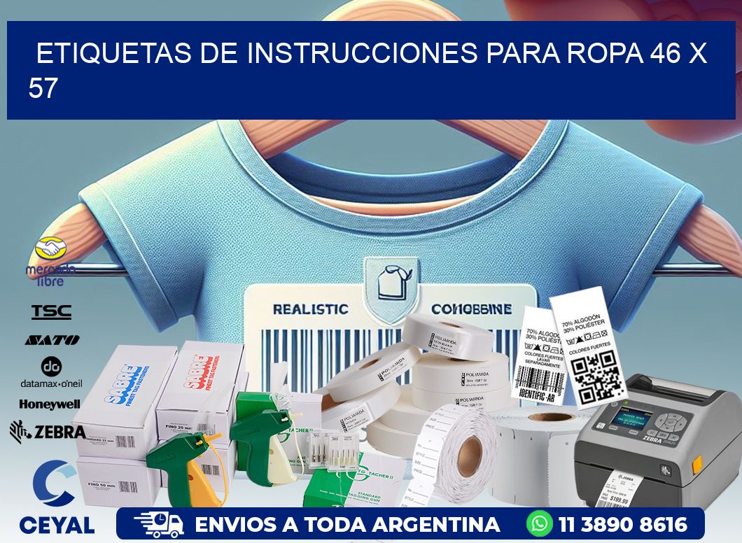 ETIQUETAS DE INSTRUCCIONES PARA ROPA 46 x 57