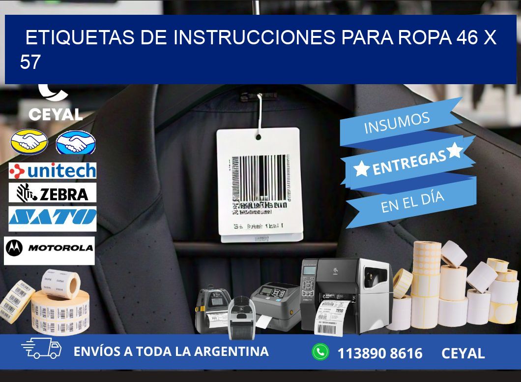 ETIQUETAS DE INSTRUCCIONES PARA ROPA 46 x 57