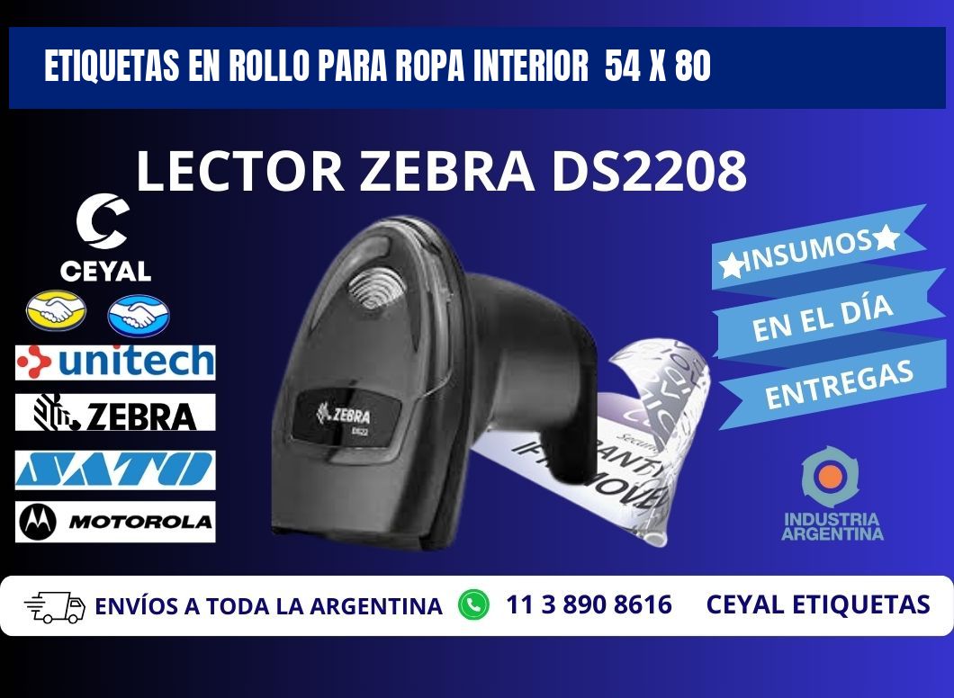 ETIQUETAS EN ROLLO PARA ROPA INTERIOR  54 x 80