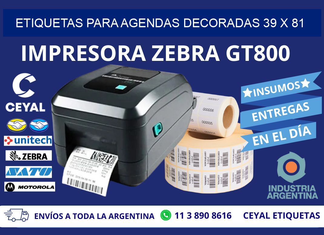 ETIQUETAS PARA AGENDAS DECORADAS 39 x 81