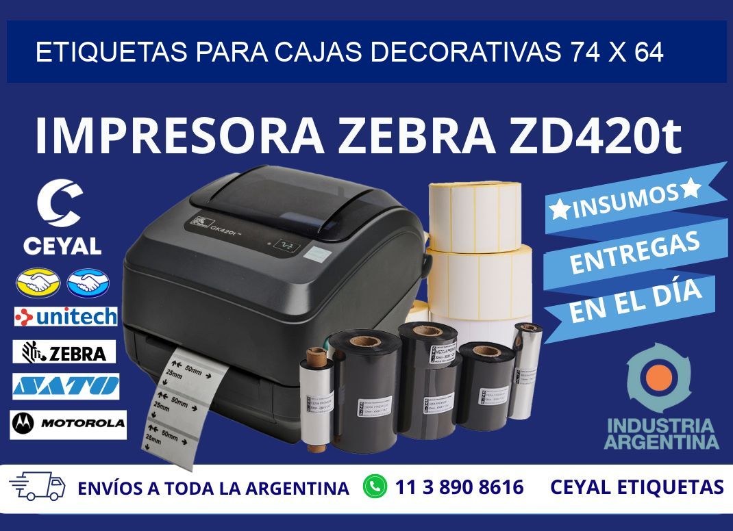 ETIQUETAS PARA CAJAS DECORATIVAS 74 x 64