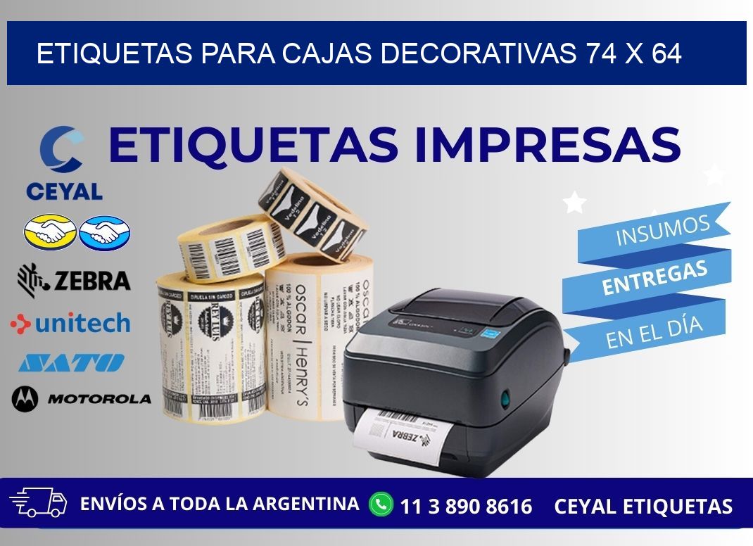 ETIQUETAS PARA CAJAS DECORATIVAS 74 x 64