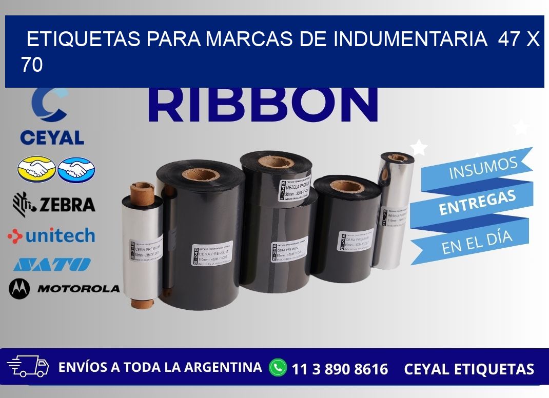 ETIQUETAS PARA MARCAS DE INDUMENTARIA  47 x 70