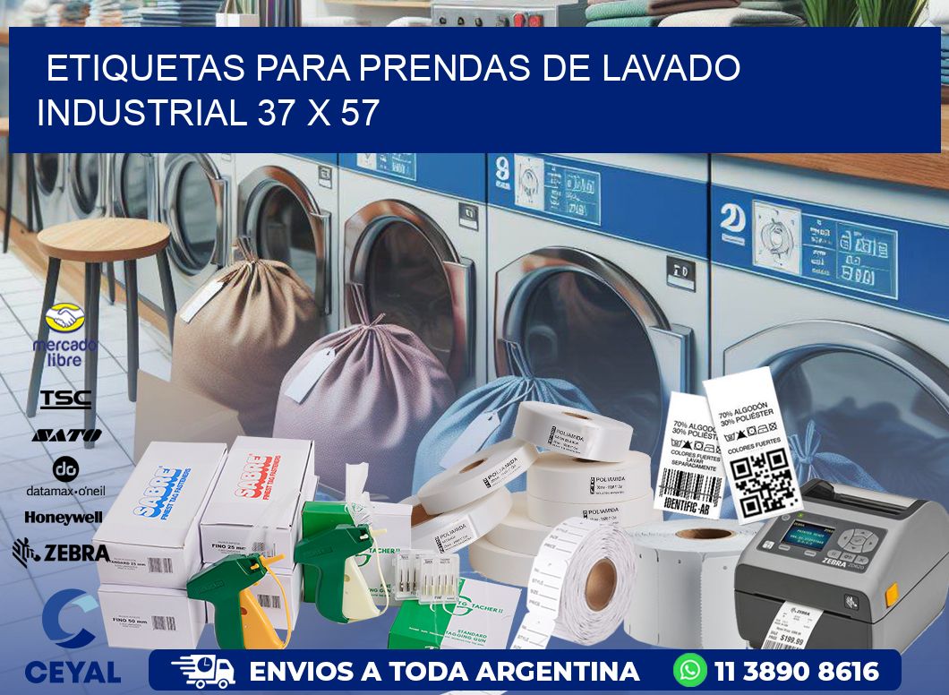 ETIQUETAS PARA PRENDAS DE LAVADO INDUSTRIAL 37 x 57