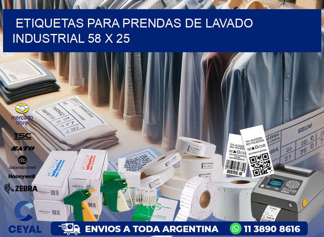 ETIQUETAS PARA PRENDAS DE LAVADO INDUSTRIAL 58 x 25