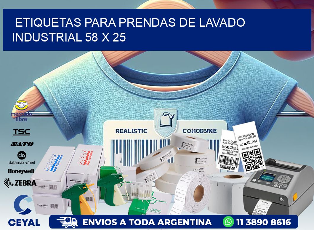 ETIQUETAS PARA PRENDAS DE LAVADO INDUSTRIAL 58 x 25