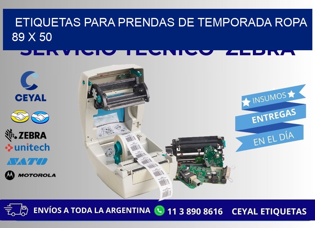 ETIQUETAS PARA PRENDAS DE TEMPORADA ROPA 89 x 50