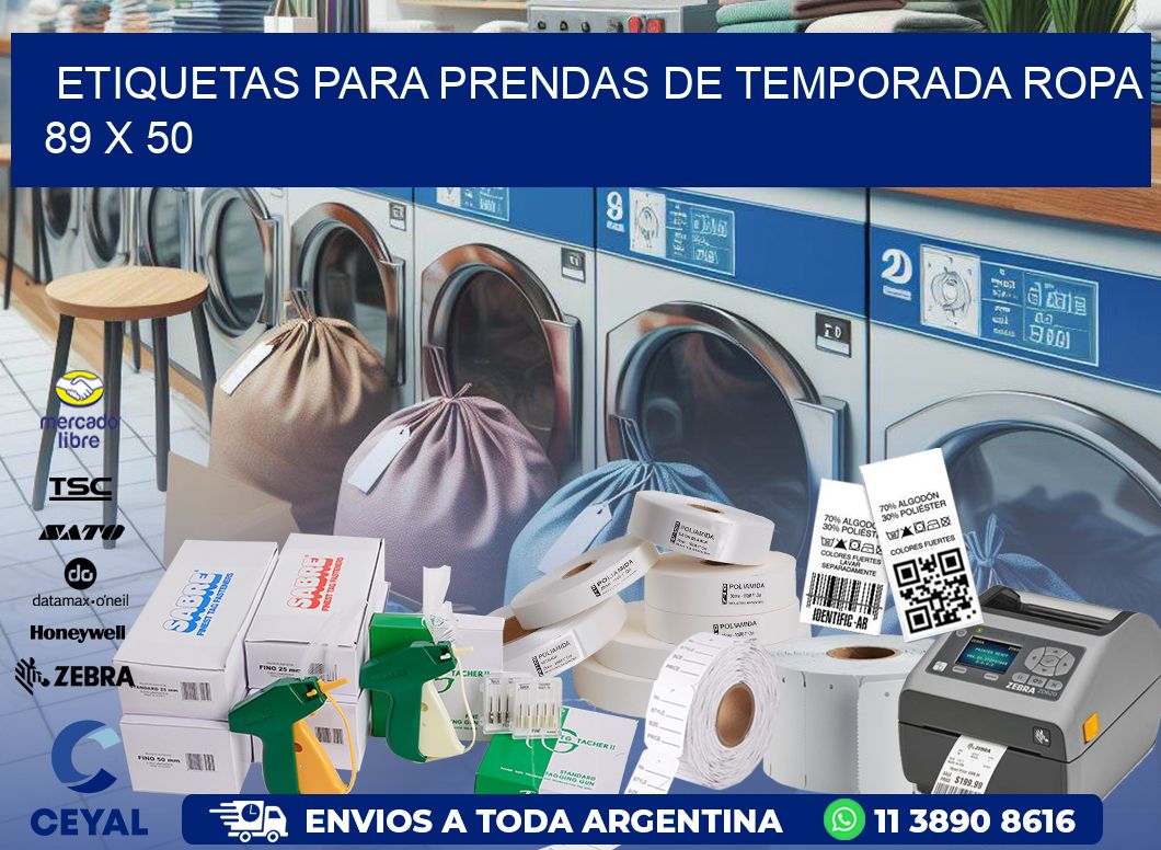 ETIQUETAS PARA PRENDAS DE TEMPORADA ROPA 89 x 50