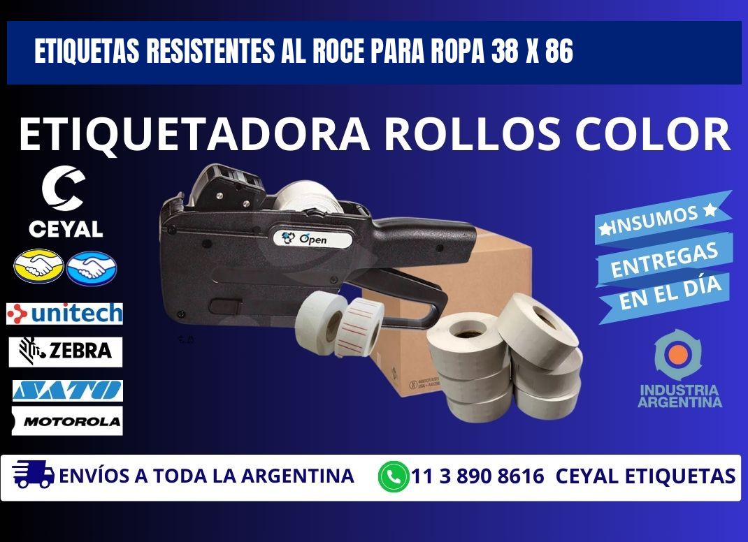 ETIQUETAS RESISTENTES AL ROCE PARA ROPA 38 x 86