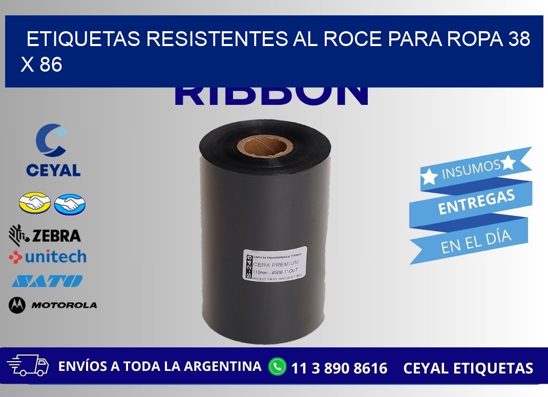 ETIQUETAS RESISTENTES AL ROCE PARA ROPA 38 x 86