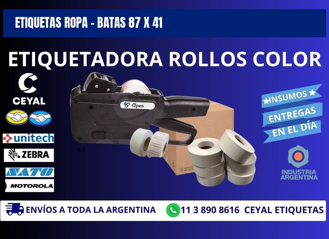 ETIQUETAS ROPA - BATAS 87 x 41